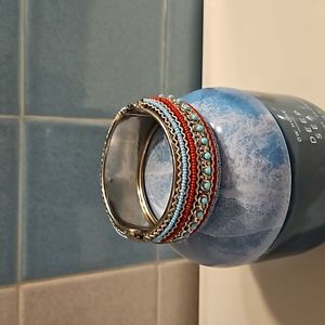 Very cool beaded metal cuff bracelet
